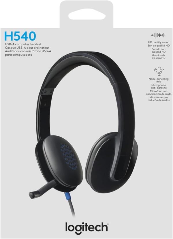 Logitech High-Performance USB Headset H540 for Windows and Mac, Skype Certified,Color-Black.