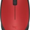 Logitech M170 Wireless Mouse for PC, Mac, Laptop, 2.4 GHz with USB Mini Receiver, Optical Tracking, 12-Months Battery Life, Ambidextrous - Red