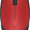 Logitech M170 Wireless Mouse for PC, Mac, Laptop, 2.4 GHz with USB Mini Receiver, Optical Tracking, 12-Months Battery Life, Ambidextrous - Red