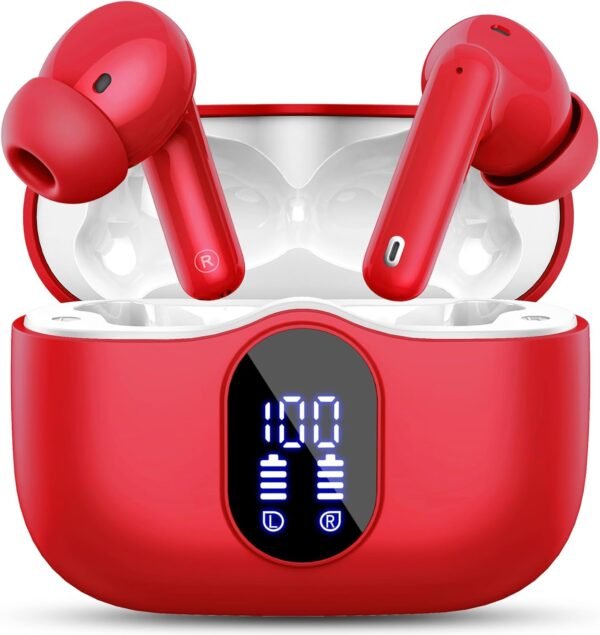 6101bOmRHTL._AC_SL1500_.jpg Wireless Earbuds, Bluetooth 5.4 Headphones Bass Stereo, Ear Buds with Noise Cancelling Mic, LED Display in Ear Earphones Clear Calls, IP7 Waterproof Bluetooth Earbuds for Phones/Sports/Laptop, White