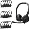 Logitech H390 Gaming Headphones, Wired Headphones with Mic, USB-A Headset with Microphone for PC, Noise Cancelling Microphone for Video Meetings, Music, Gaming - Black (Pack of 12)
