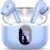 61rAiIFiOjL._AC_SL1500_.jpg Wireless Earbuds, Bluetooth 5.4 Headphones Bass Stereo, Ear Buds with Noise Cancelling Mic, LED Display in Ear Earphones Clear Calls, IP7 Waterproof Bluetooth Earbuds for Phones/Sports/Laptop, White