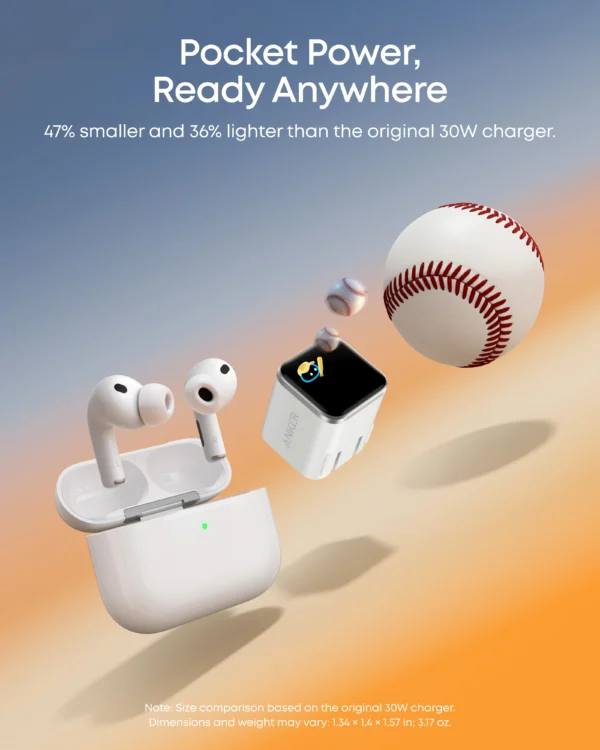 Anker Nano Charger (45W, Smart Display, 180° Foldable)