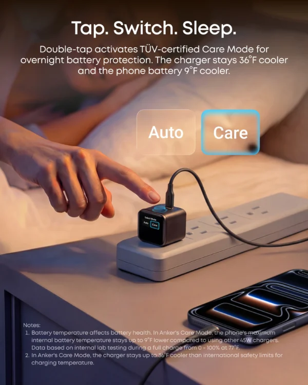 Anker Nano Charger (45W, Smart Display, 180° Foldable)