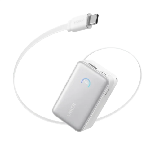 Anker Nano Power Bank (10K, 45W,Built-In Retractable USB-C Cable)