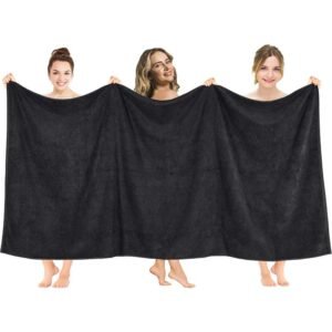 american soft linen luksusowe ręczniki łazienkowe 100% bawełna, 600g/m², 4szt, tureckie, czarne