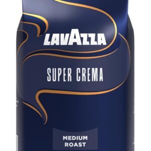 kawa ziarnista lavazza super crema 1kg, 60% arabika, 40% robusta, srednio palona, wysoka zawartosc kofeiny