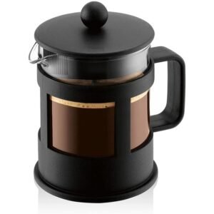 bodum 1784 01 kenya french press, 0,5l, 4 filiżanki, zmywarka bezpieczna, czarny