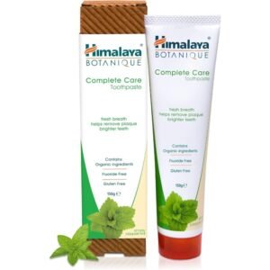 himalaya botanique toothpaste – fluoride/sls/gluten/carrageenan free, fights plaque & bad breath, protects gums 150g