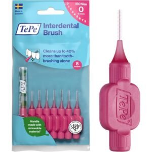 tepe szczotka międzyzębowa, oryginalna, różowa, 0,4 mm/iso 0, 20 szt., usuwanie płytki nazębnej, wydajne czyszczenie między zębami, nić do zębów, do wąskich szczelin