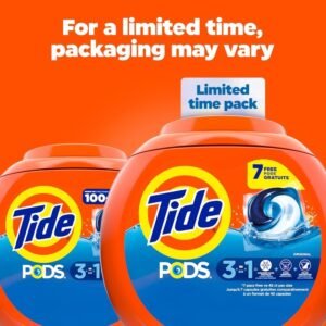 tide 3 in 1 pods laundry detergent, original, 42 count