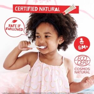 jack n' jill kids naturalna pasta truskawkowa, łagodzi dziąsła, od 6 miesięcy, 50g