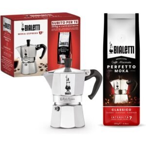 bialetti moka express kawiarka, szary, na 4 filiżanki