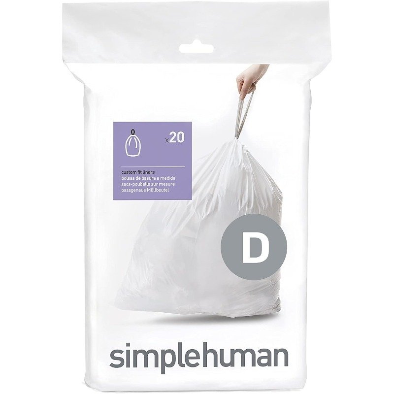 simplehuman code a 90 count, dispenser pack custom fit liners, drawstring trash bags, 4.5 liter / 1.2 gallon, white simplehuman code a 90 count, dispenser pack custom fit liners, drawstring trash bags, 4.5 liter / 1.2 gallon, white