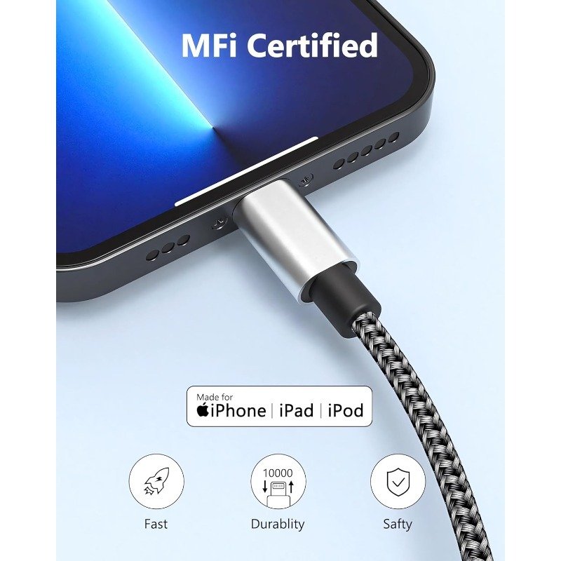 5 pak iphone lightning cable apple certified braided nylon fast charger cable compatible iphone max xs xr 8 plus 7 plus 6s 5s 5c air ipad mini ipod 5 pak iphone lightning cable apple certified braided nylon fast charger cable compatible iphone max xs xr 8 plus 7 plus 6s 5s 5c air ipad mini ipod