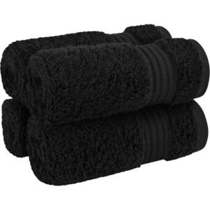 cotton paradise zestaw 4 tureckich ściereczek 100% bawełna, miękkie, chłonne, czarne, do rąk i twarzy