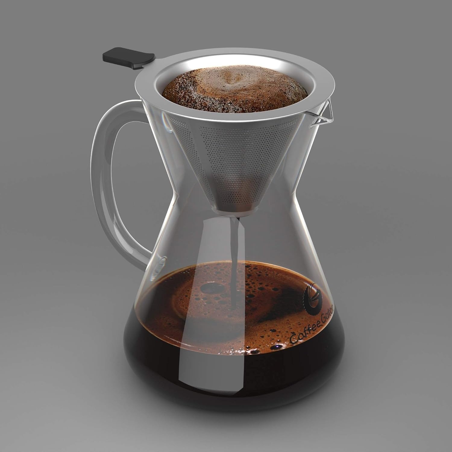 coffee gator pour over zaparzacz do kawy – więcej smaku dzięki bezpapierowemu filtrowi ze stali nierdzewnej i szklanej karafce – ręczny zaparzacz do kawy – 400 ml coffee gator pour over zaparzacz do kawy – więcej smaku dzięki bezpapierowemu filtrowi ze stali nierdzewnej i szklanej karafce – ręczny zaparzacz do kawy – 400 ml