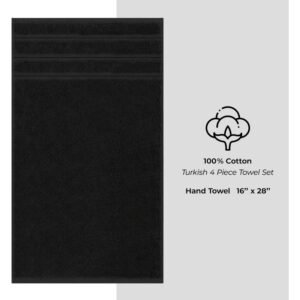 american soft linen luksusowe ręczniki łazienkowe 100% bawełna, 600g/m², 4szt, tureckie, czarne