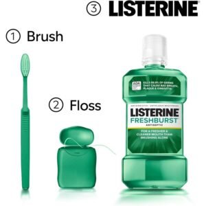 listerine antiseptic mouthwash, fresh burst, 500 ml listerine